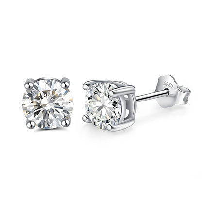 Moissanite Stud Earrings - Christmas, Anniversary Gift