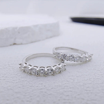 White Gold Plated Moissanite Diamond Stackable Ring