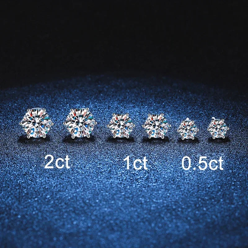 White Gold Plated Moissanite Stud Earrings