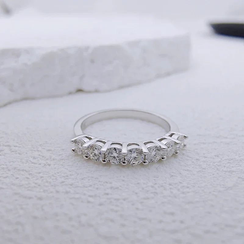 White Gold Plated Moissanite Diamond Stackable Ring